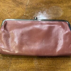 HOBO Pink Leather Clutch Wallet